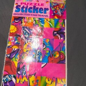 Vintage Lisa Frank Puzzle Sticker Sheet - Bright Neon Pop Artwork